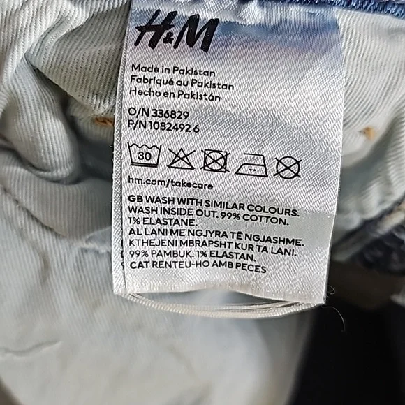 🌞H&M Regular Waist Flared Blue Jeans 15" Waist - Picture 7 of 7